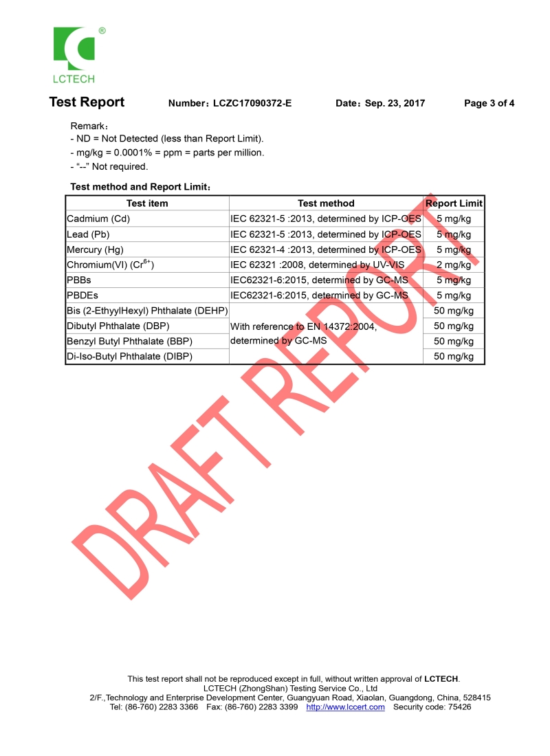 RoHS Report Page 2