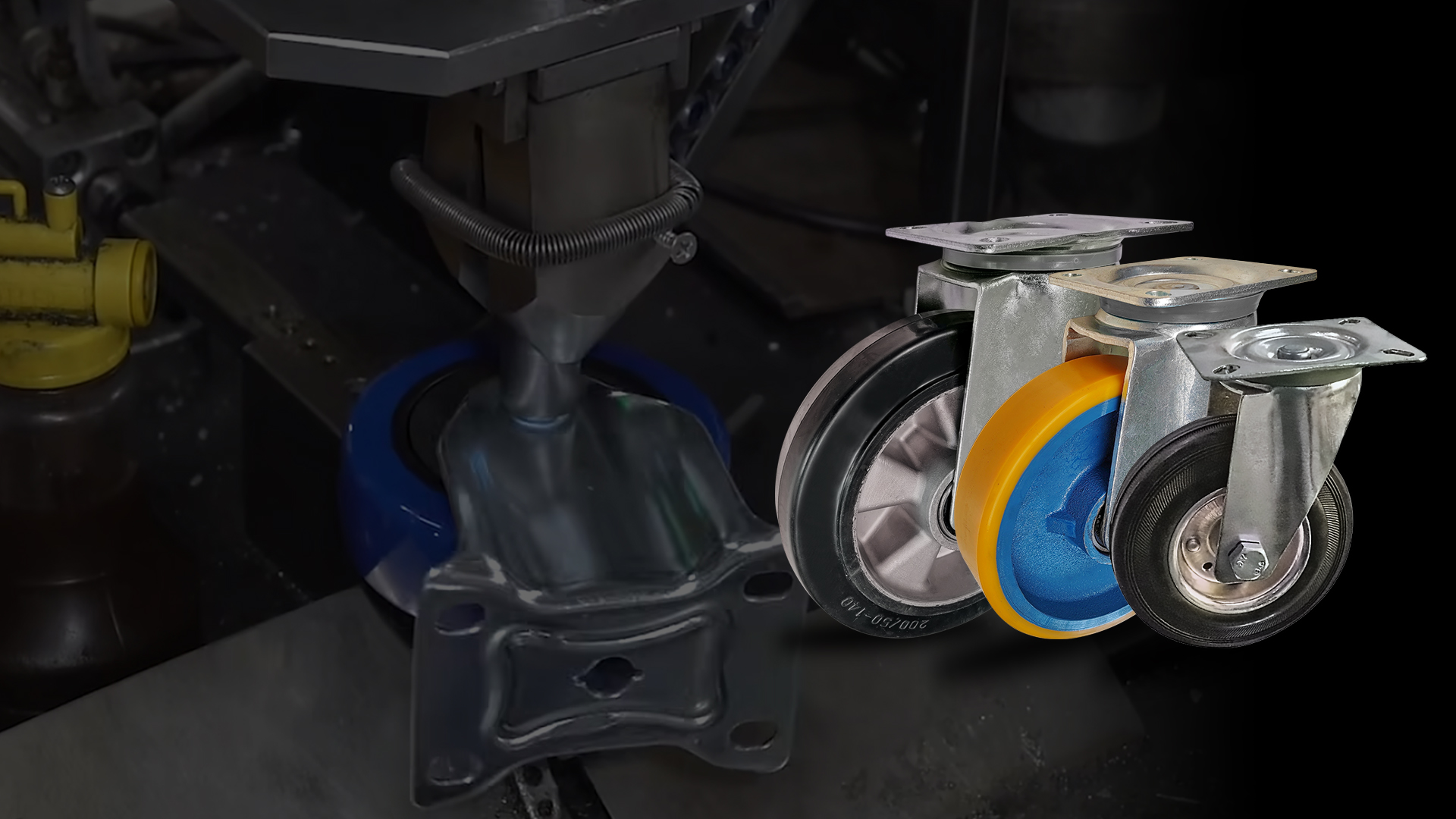 Premium casters in industrial setting