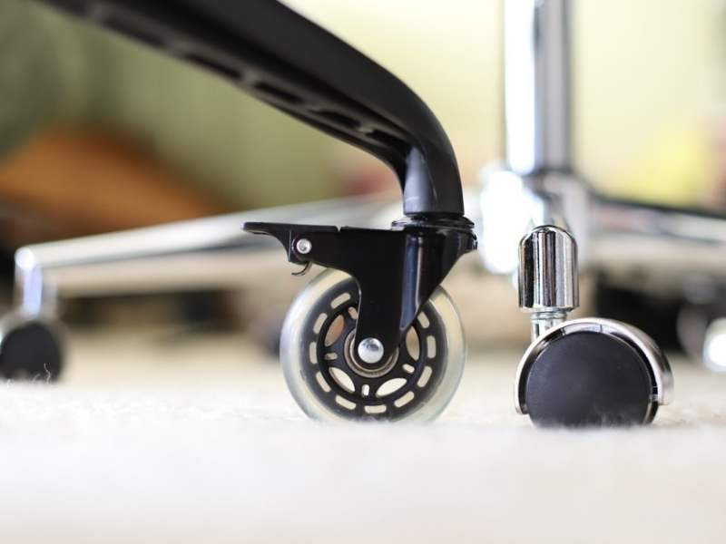 Furniture castors for chairs and cabinets