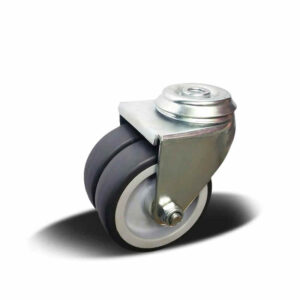 36-75mm TPR/PP Twin Wheel Apparatus Castor – Bolt Hole – Swivel