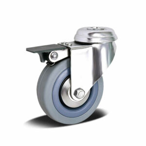 50-125mm Rubber/PA (Nylon)/PU Apparatus Castor – Bolt Hole – Swivel with Brake