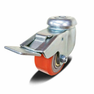 35-75mm PU/PP/TPR Apparatus Castor – Bolt Hole – Swivel with Brake