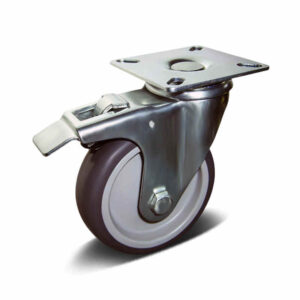 50-125mm TPR/PP Apparatus Castor – Top Plate – Swivel with Brake