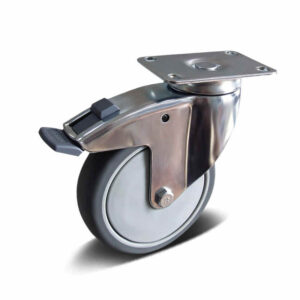 75-150mm TPR Apparatus Castor – Top Plate – Swivel with Brake