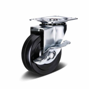 40-125mm Hard Rubber/PP/Cast Iron Apparatus Castor – Top Plate – Swivel with Brake
