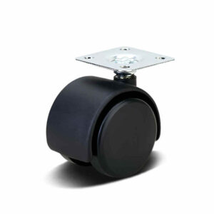 Black Nylon Top Plate Furniture Castor with PP Core, 30-50mm, 20-40kg Load with Swivel and Brake Options