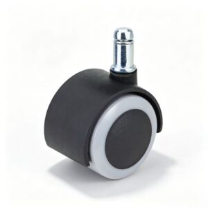Black PVC/PU Stem Furniture Castor with PP/Nylon Core, 40-50mm, 25-40kg Load with Swivel and Brake Options