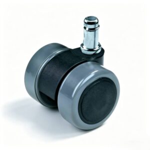 Black/Grey PU Stem Furniture Castor with Nylon Core, 30-60mm, 25-50kg Load with Swivel and Brake Options