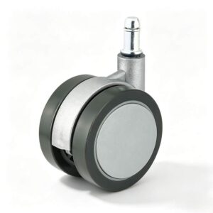 High-End Grey PU Series 1 Stem Furniture Castor with PP/Nylon Core, 60mm, 40kg Load with Swivel and Brake Options