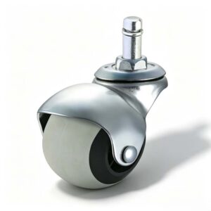 Grey TPR Ball Stem Furniture Castor with PP Core, 40-50mm, 40-60kg Load with Swivel and Brake Options