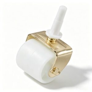 PA Bed Roller White Stem Furniture Castor with Nylon Core, 50mm, 50kg Load with Swivel and Brake Options