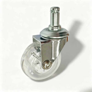 Transparent PU Stem Furniture Castor with Nylon Core, 35-100mm, 30-70kg Load with Swivel, Brake and Fixed Options