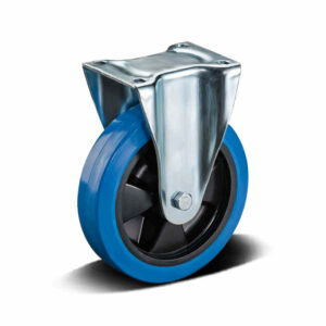H01 5×5, Elastic Rubber/PP/PA Heavy Duty Castor – Top Plate – Fixed