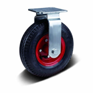 H07, Pneumatic Rubber/PU Foam Heavy Duty Castor – Top Plate – Fixed