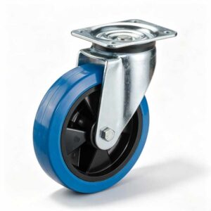 H01 5×5, Elastic Rubber/PP/PA Heavy Duty Castor – Top Plate – Swivel