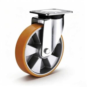 H02 6×4, PU+Aluminium/Cast Iron Heavy Duty Castor – Top Plate – Swivel