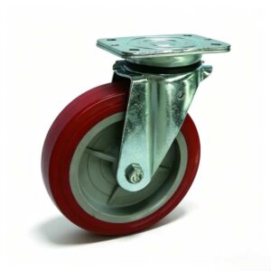 H03, PU/Cast Iron Heavy Duty Castor – Top Plate – Swivel