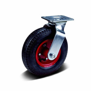 H07, Pneumatic Rubber/PU Foam Heavy Duty Castor – Top Plate – Swivel