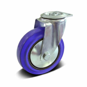 Elastic Rubber and TPR with PP Core Bolt Hole Swivel Industrial Castor, 80-200mm, 100-250kg