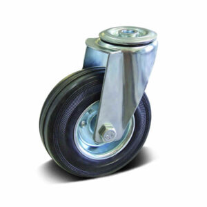 Rubber with PP and Metal Core Bolt Hole Swivel Industrial Castor, 80-250mm, 50-220kg