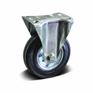 Rubber with PP and Metal Core Top Plate Fixed Industrial Castor, 80-250mm, 50-220kg