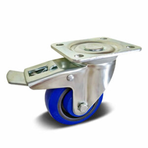 Elastic Rubber with PP and Aluminum Core Top Plate Swivel with Steel Brake Industrial Castor, 100-125mm, 160-200kg