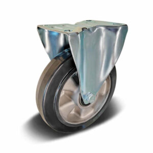 H08 Elastic Rubber+Aluminium Wheel Heavy Duty Castor – Fixed
