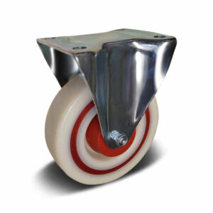 PA6 and Rubber Sandwich with PA and Rubber Core Top Plate Fixed Industrial Castor, 100-125mm, 160-200kg