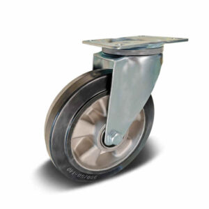 H08 Elastic Rubber+Aluminium Wheel Heavy Duty Castor – Swivel