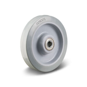100-200mm Grey Elastic Rubber/PP Core Wheel – Ball Bearing
