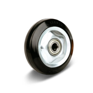 100-125mm Black Elastic Rubber Wheel – Ball Bearing
