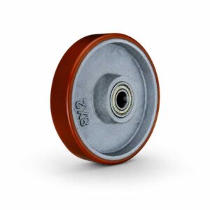 75-300mm Orange PU/Cast Iron Core Wheel – Ball Bearing