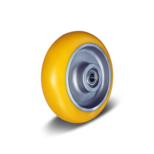 80-200mm Yellow PU/Cast Iron Core Wheel – Ball Bearing