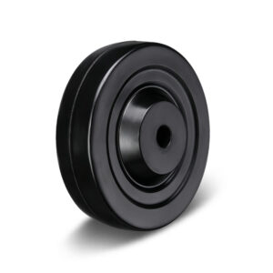50-125mm Black Hard Rubber Wheel – Plain Bearing