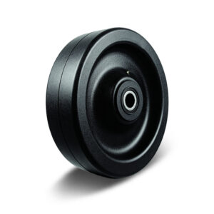 50-125mm Black Soft Rubber Wheel – Plain Bearing