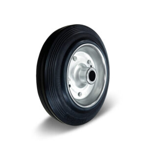 80-250mm Black Rubber/Metal Core Wheel – Plain Bearing