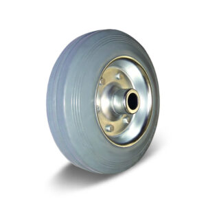 80-250mm Black Rubber/Metal Core Wheel – Plain Bearing