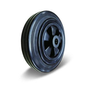 80-250mm Black Rubber/PP Core Wheel – Roller Bearing