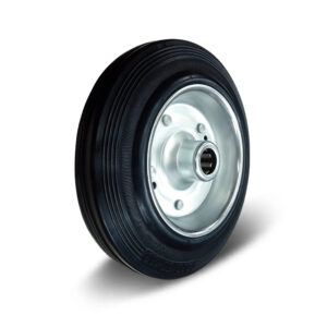 80-250mm Black Rubber/Metal Core Wheel – Roller Bearing