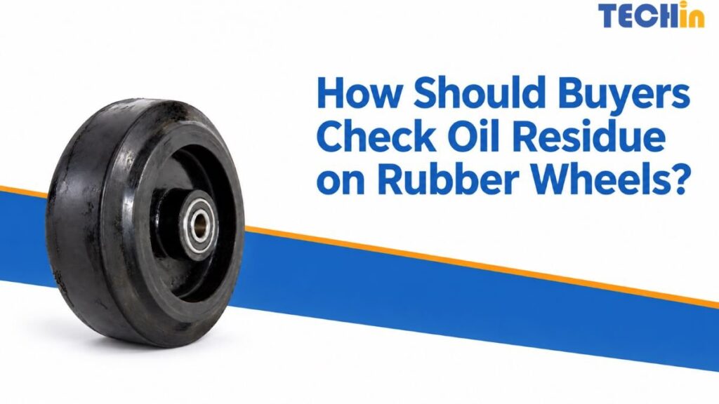 How Should Buyers Check Oil Residue on Rubber Wheels?