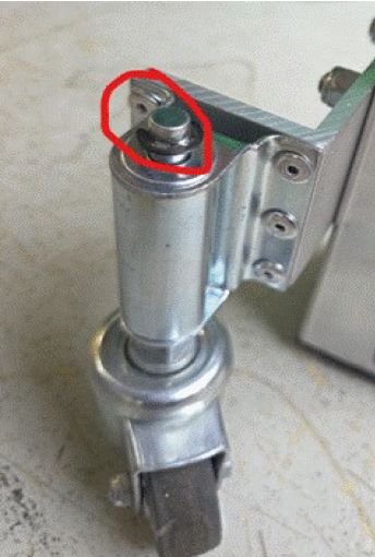 Ladder castor safety ring